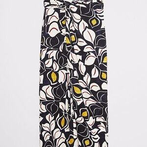 Anthropologie Black Multicolor Sheila Floral Abstract Midi Skirt Size M